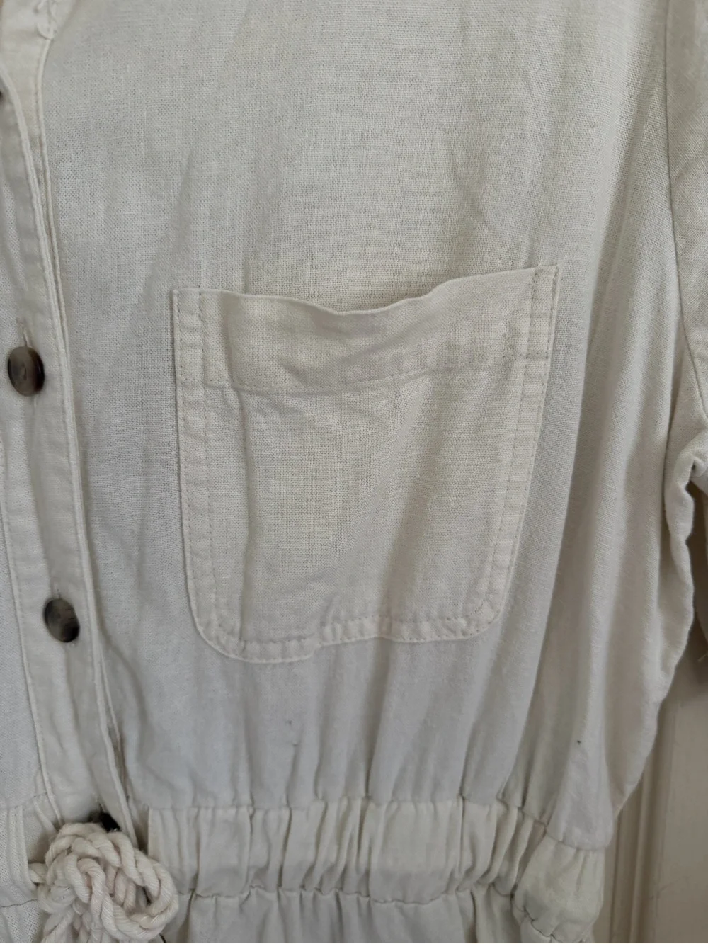 Universal Thread Cream Button-Up Collared Top - Picture 7 of 8